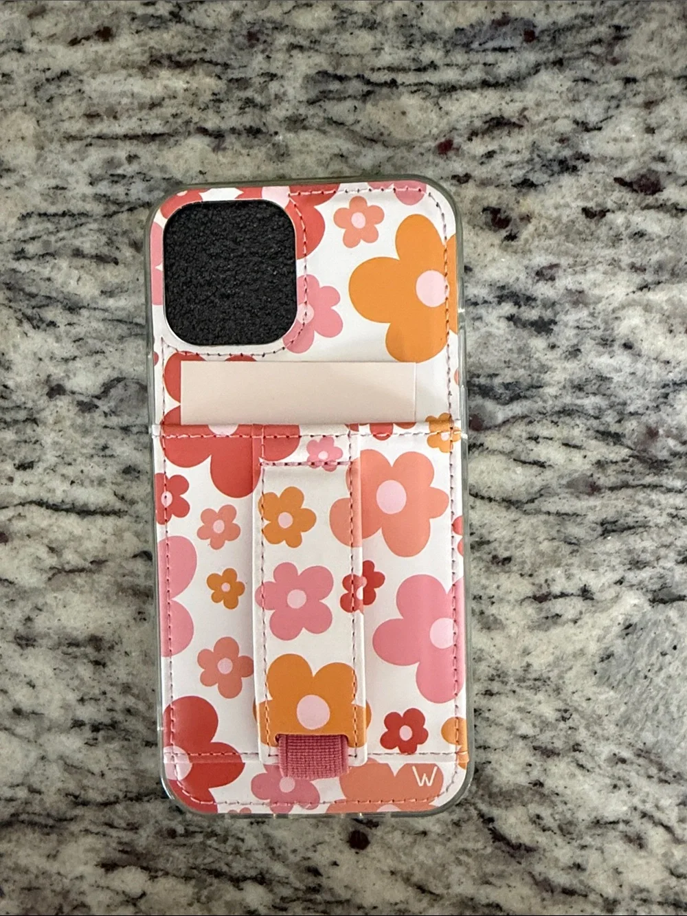 NEW iPhone 12/12 pro Walli Floral Pink & Orange Phone Wallet Case with Strap